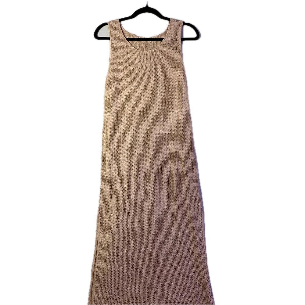 Moon & Madison Maxi Dress Womens XL Rose Gold Metallic Lurex Knit‎